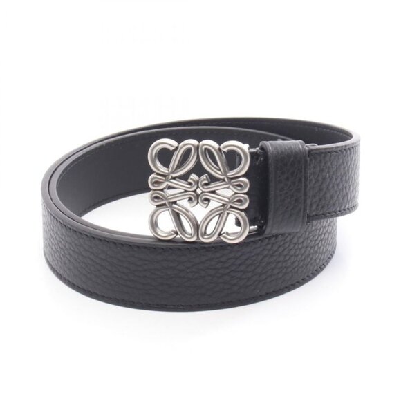 Loewe Belt Anagram Chunky Black Leather